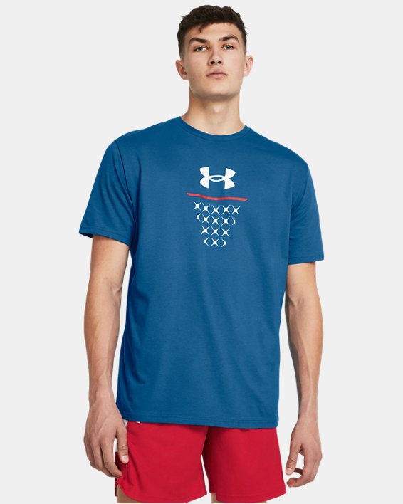 Men's UA Basketball Net Icon Short Sleeve, Blue, pdpMainDesktop image number 0